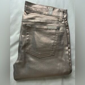 7 For All Mankind Rose Gold Metallic Jeans
